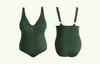Reversible Plunge Swimsuit Forest & Black - Hepburn