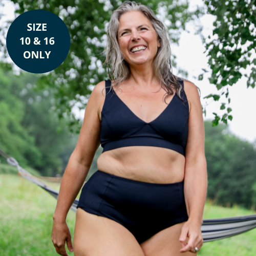 Abi wears size 10 Hepburn Top, size 12 Bottoms