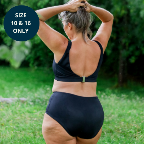 Abi wears size 10 Hepburn Top, size 12 Bottoms