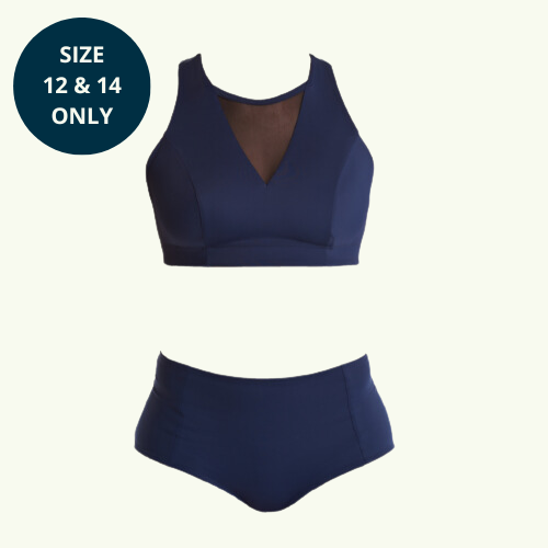 Madeleine wears size 16 Monroe Top, size 16 Bottoms