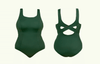 Deadstock Designs: Reversible X-Back Swimsuit Tropical Forest - Monroe