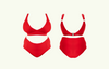 Adjustable Plunge Bikini Set Scarlet - Hepburn
