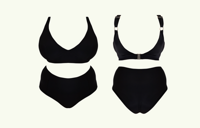 Adjustable Plunge Bikini Set Black - Monroe