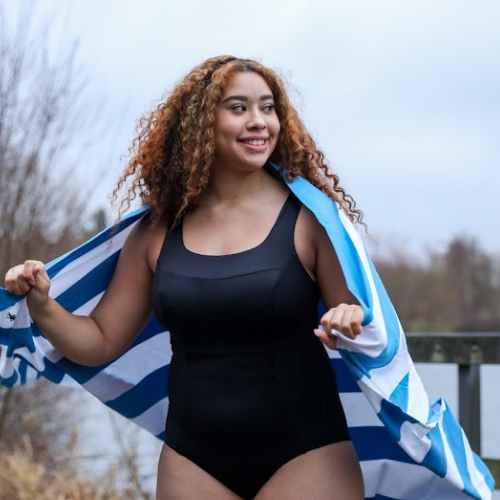 Blue Striped Quick Dry Beach Towel