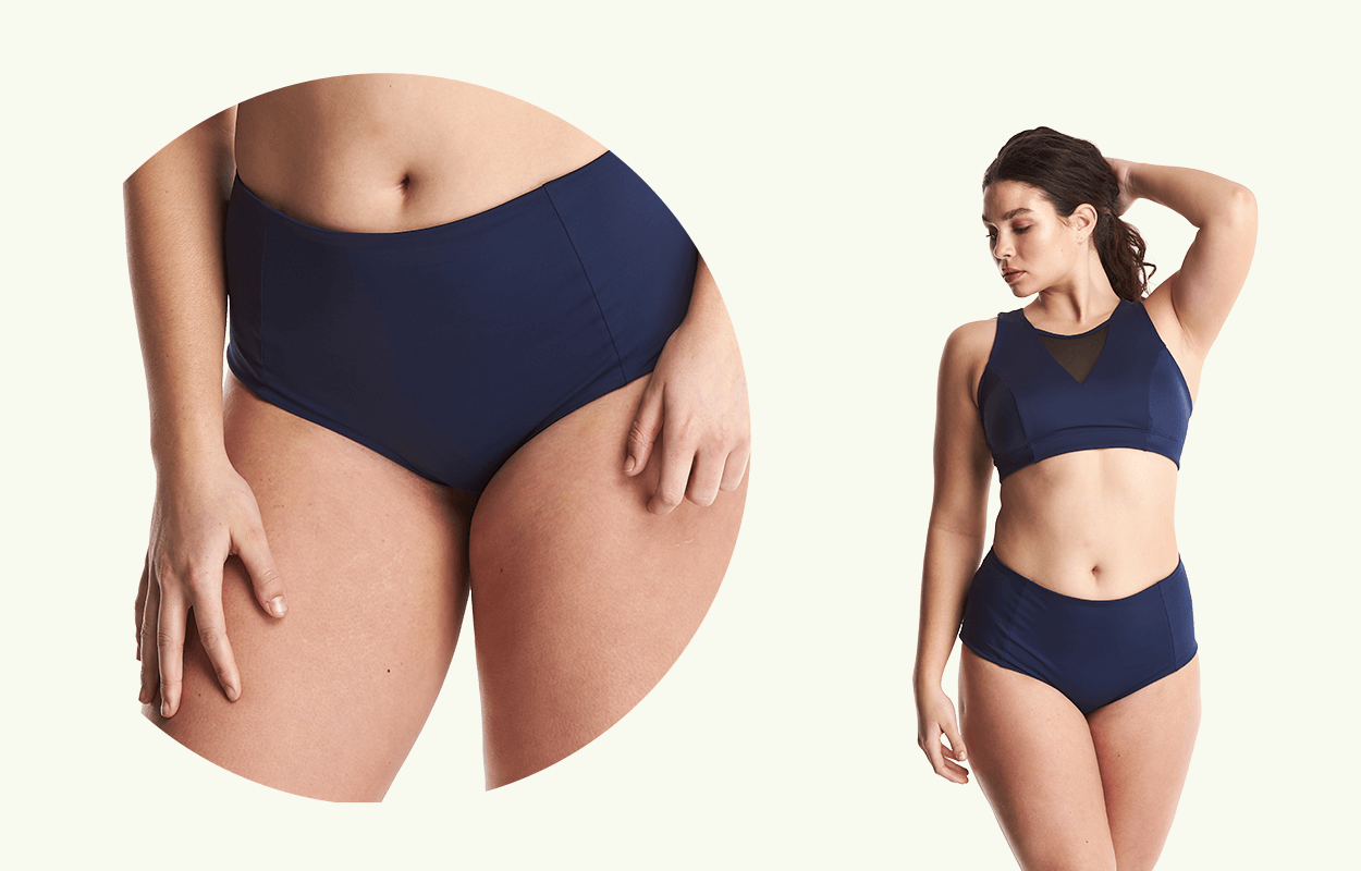 Amanda wears size 14 Monroe Top, size 14 Bottoms