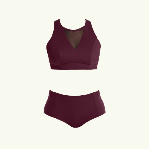 (L-R) Ana wears Essential Swimsuit size 24 Monroe; Chania wears Swimbra High Waist Bikini set, size 18 Hendricks Top, size 18 Bottoms ;Cim wears X-Back Swimsuit size 12 Monroe