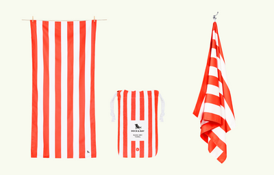 Coral Striped Quick Dry Beach Towel