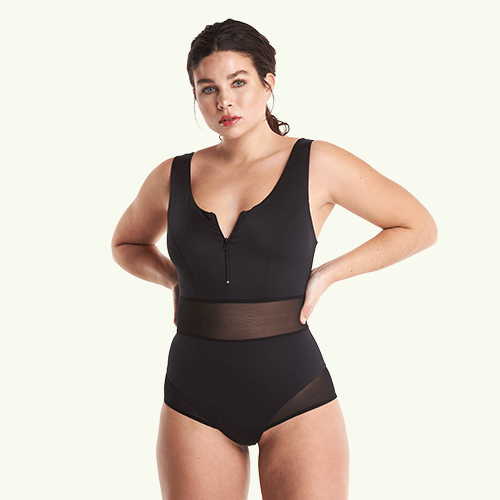 Round Neck Swimsuit Black - Monroe
