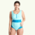 Round Neck Swimsuit Mint Blue - Monroe