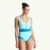 Round Neck Swimsuit Mint Blue - Hepburn