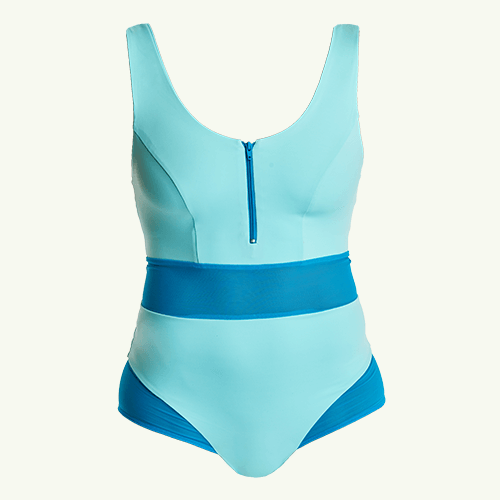 Round Neck Swimsuit Mint Blue - Monroe