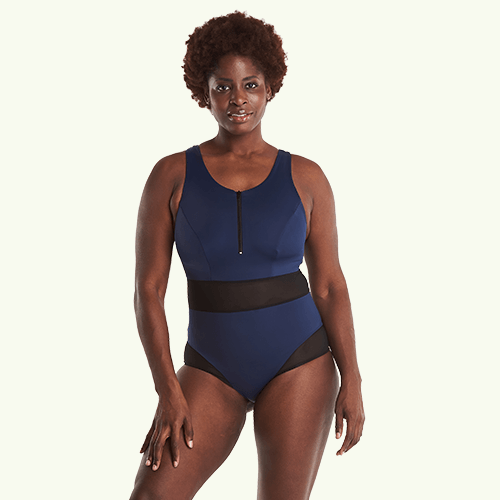High Neck Swimsuit Navy - Hendricks