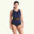 High Neck Swimsuit Navy - Monroe