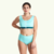 Swimcrop High Waister Set Mint Blue & Teal - Monroe