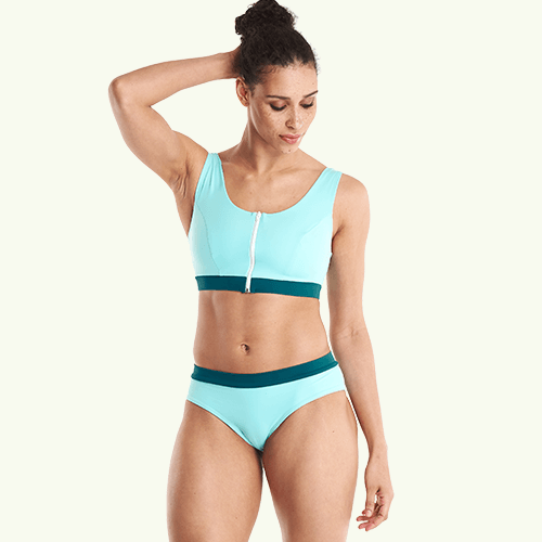 Swimcrop Bikini Set Mint Blue & Teal - Hepburn