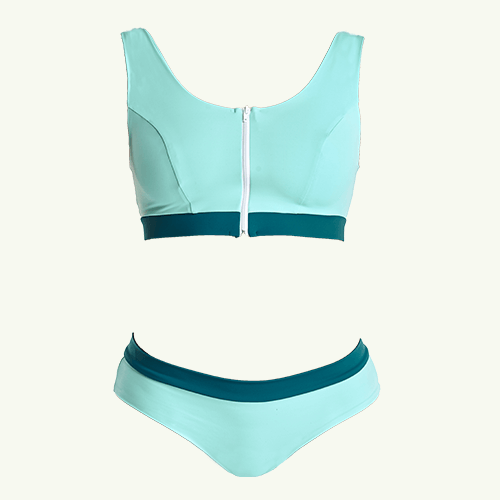 Swimcrop Bikini Set Mint Blue & Teal - Hepburn