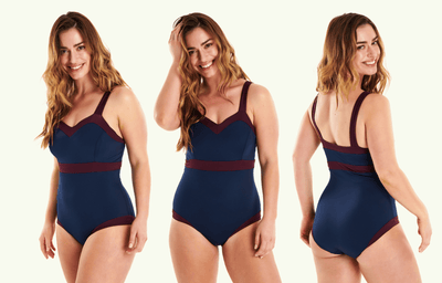 Sweetheart Swimsuit Navy & Plum - Hepburn