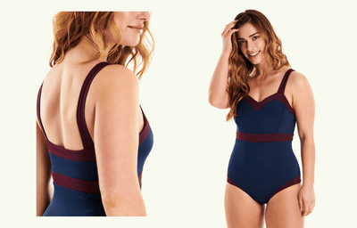 Sweetheart Swimsuit Navy & Plum - Hepburn