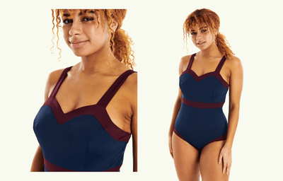 Sweetheart Swimsuit Navy & Plum - Monroe