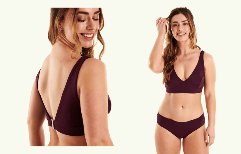 Plunge Bikini Set Plum - Hepburn