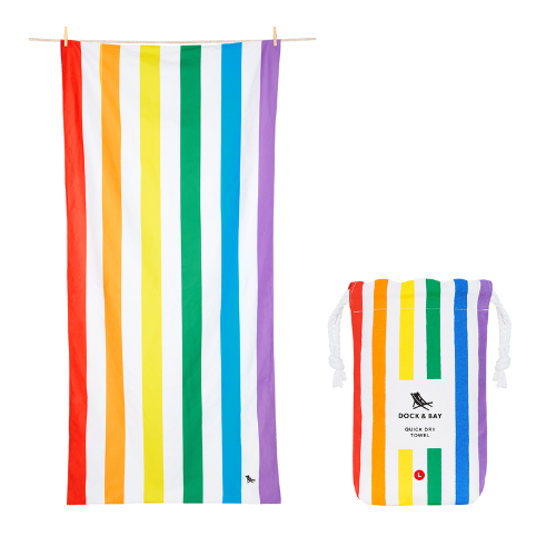 Rainbow Striped Quick Dry Beach Towel