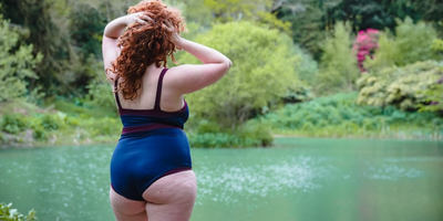 Sweetheart Swimsuit Navy & Plum - Monroe