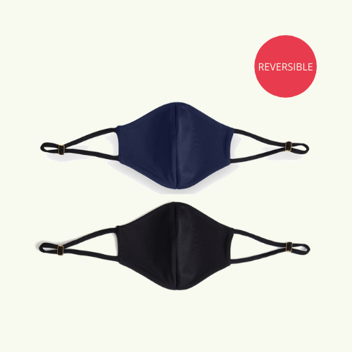 Reusable & Reversible Face Mask - Navy & Black