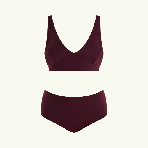 Plunge High Waister Bikini Plum - Monroe