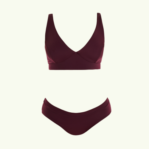 Plunge Bikini Set Plum - Hepburn