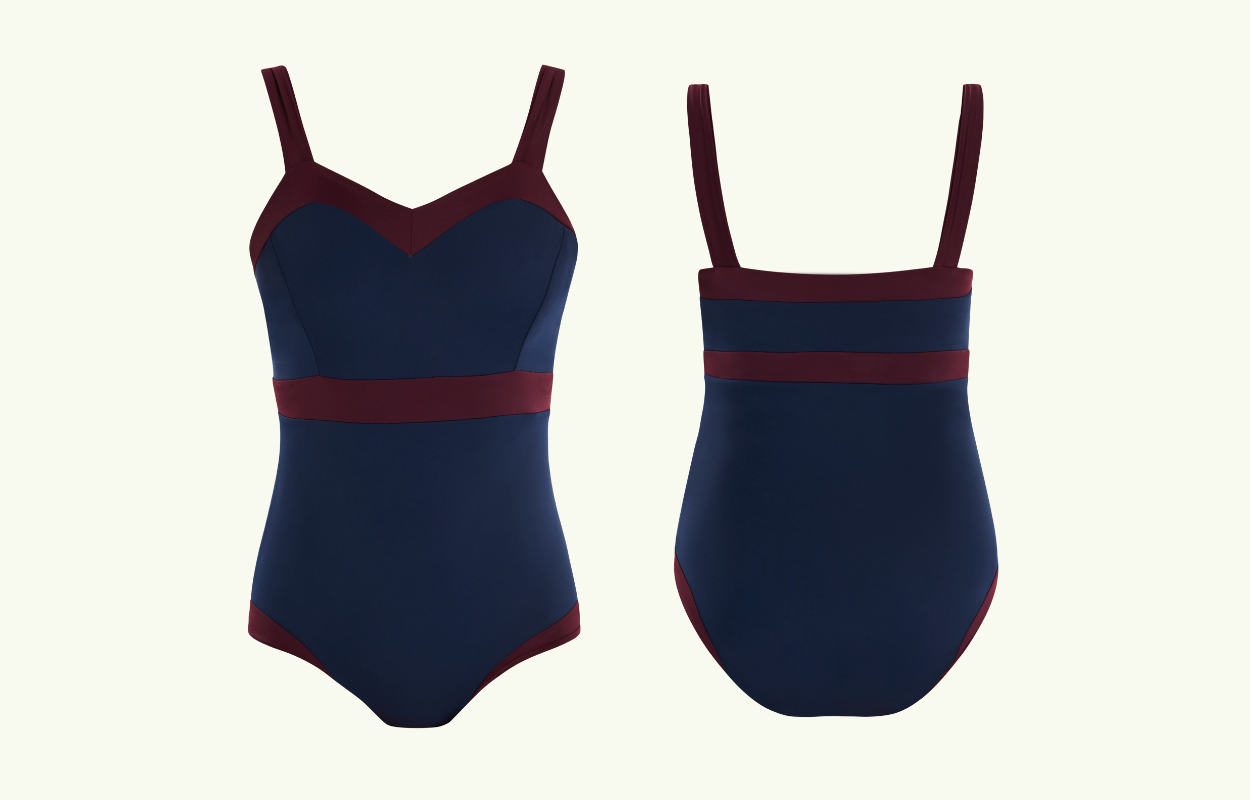 Sweetheart Swimsuit Navy & Plum - Monroe