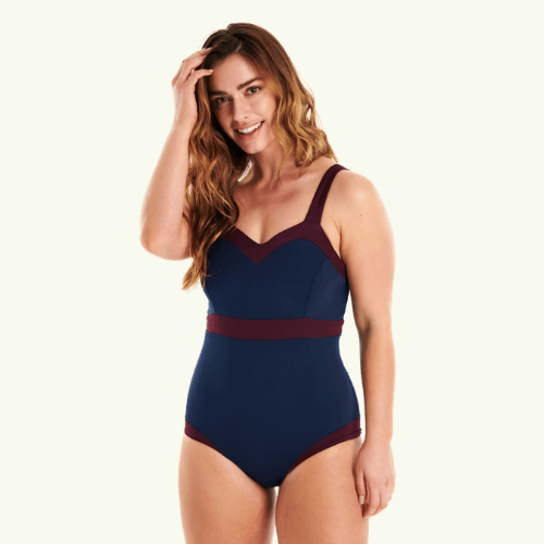 Sweetheart Swimsuit Navy & Plum - Hepburn