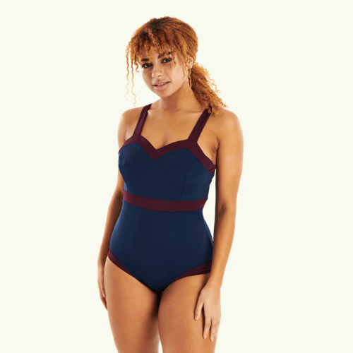 Sweetheart Swimsuit Navy & Plum - Monroe