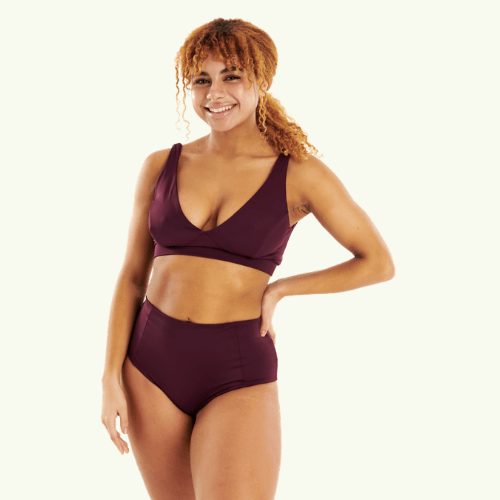 Plunge High Waister Bikini Plum - Monroe