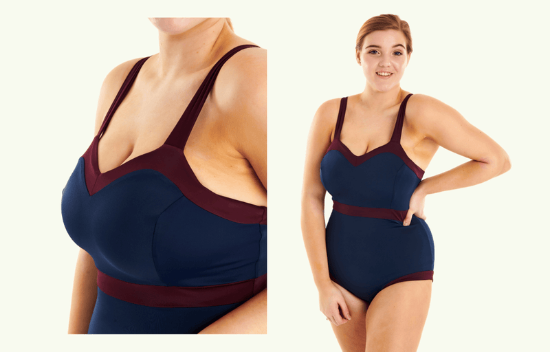 Sweetheart Swimsuit Navy & Plum - Hendricks